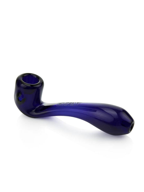 GRAV Large Sherlock in Blue - Side View of Borosilicate Glass Hand Pipe with Deep Bowl for Dry Herbs