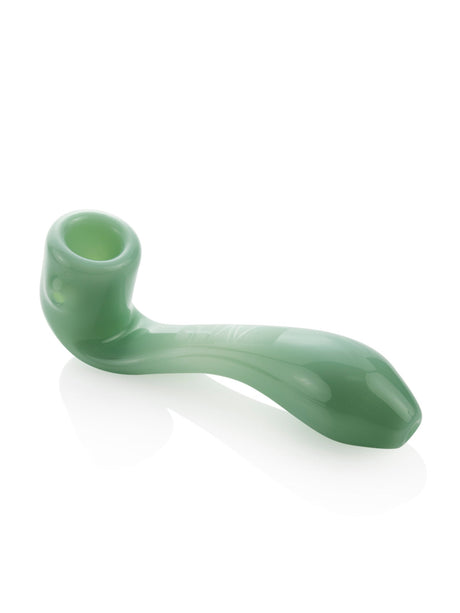 GRAV Large Sherlock Hand Pipe in Mint Green, Portable 6" Borosilicate Glass, Side View