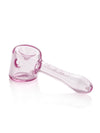 GRAV Long Hammer Hand Pipe in Pink - Side View on White Background