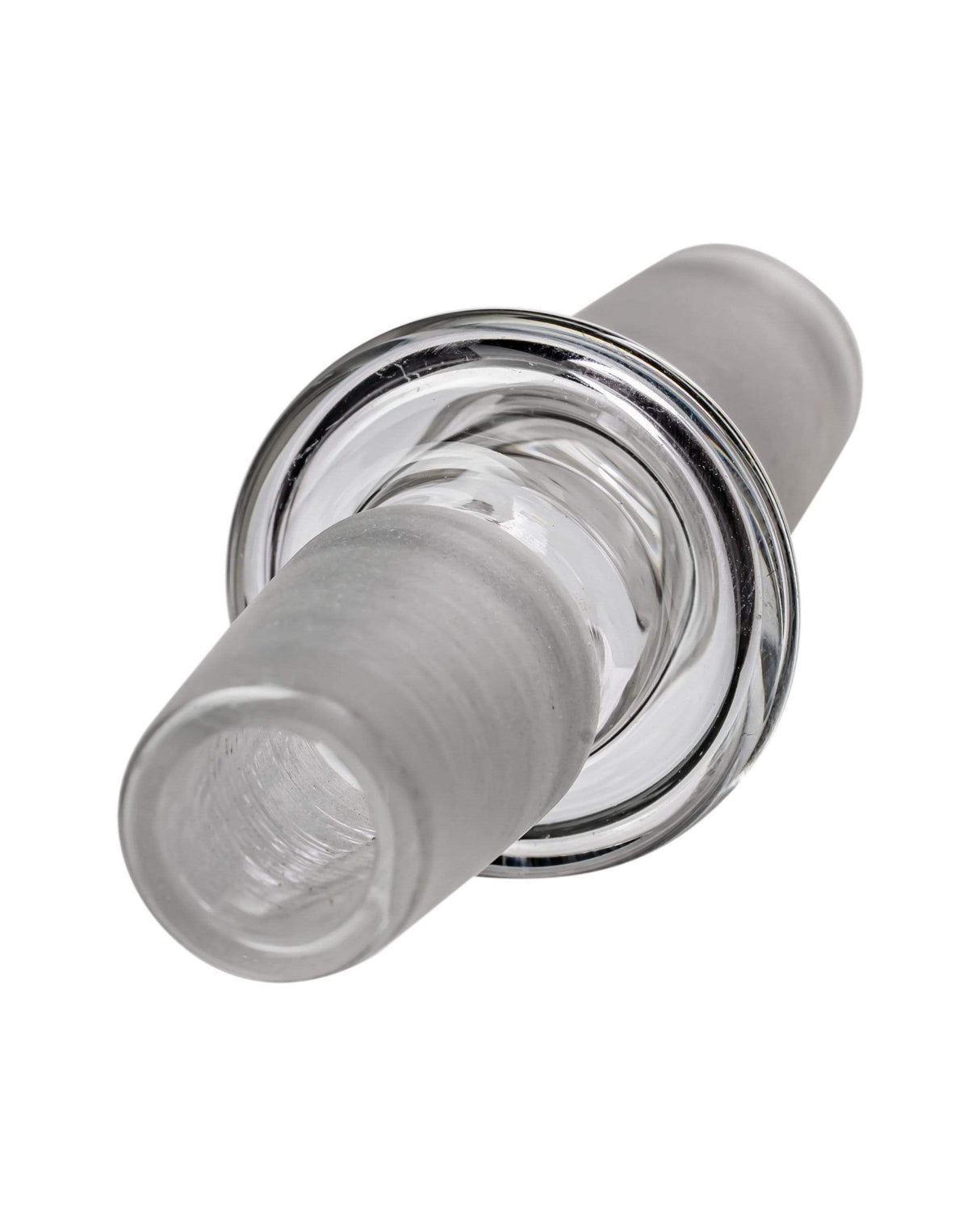 GRAV Male to Male Joint Adapter, Clear Borosilicate Glass, 18mm to 14mm, Angled View