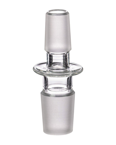 GRAV Male to Male Joint Adapter, clear borosilicate glass, 18mm to 14mm, front view on white background