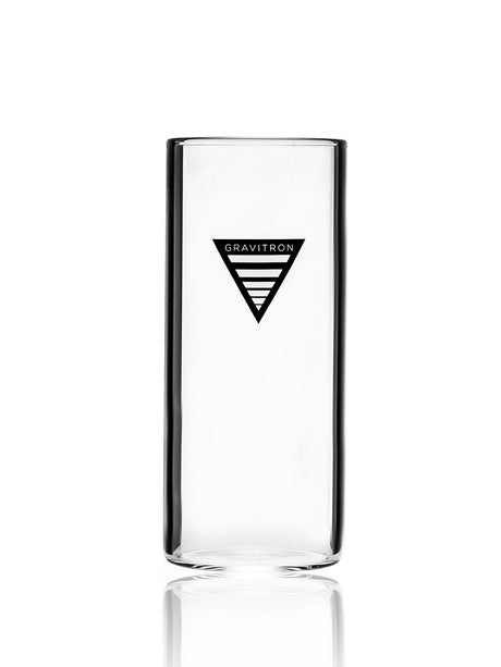 GRAV Medium Gravitron Replacement Vase - Clear Glass Front View on White Background