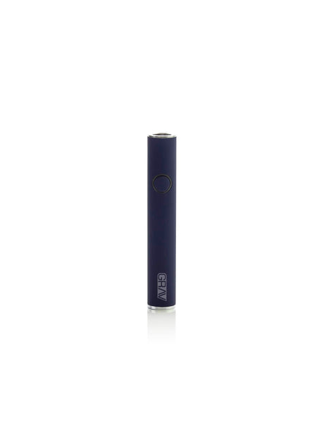 GRAV Micro-pen Battery in Midnight Blue, front view on a seamless white background, compact design for easy travel