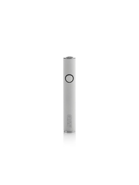 GRAV Micro-pen Battery in White, Sleek Design, 3" Tall, Front View on Seamless White Background