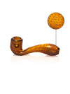 GRAV Mini Classic Sherlock in Amber with Bubble Trap Design - Side View on White Background