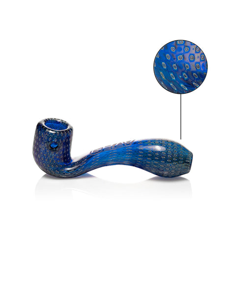 GRAV Mini Classic Sherlock Pipe in Blue with Bubble Trap Design - Side View