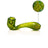 GRAV Mini Classic Sherlock Pipe in Green with Bubble Trap Design, 4" Borosilicate Glass, Side View
