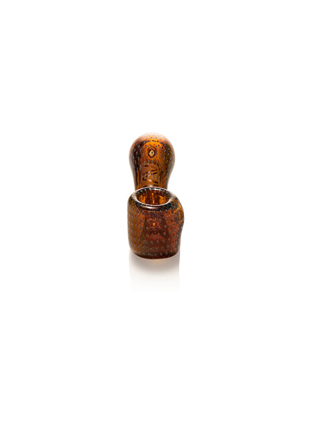 GRAV Mini Classic Sherlock Hand Pipe in Amber with Bubble Trap Design - Front View