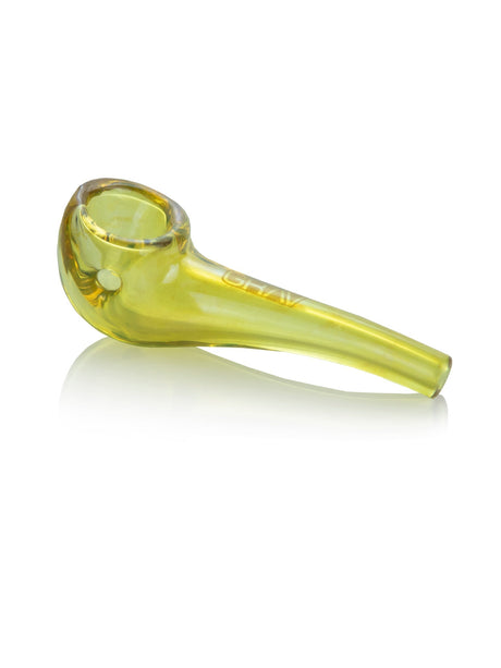 GRAV Mini Mariner Sherlock hand pipe in amber color, side view, compact 3" design with 25mm diameter