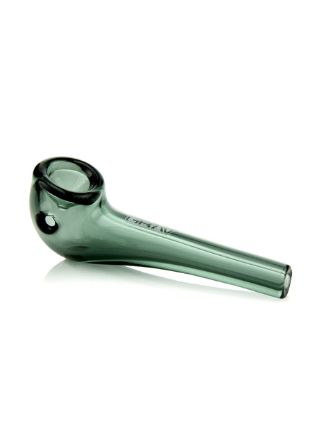 GRAV Mini Mariner Sherlock in Smoke, compact borosilicate glass hand pipe, side view on white