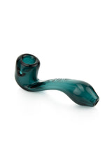 GRAV Mini Sherlock Hand Pipe in Lake Green - Compact 4" Borosilicate Glass - Side View