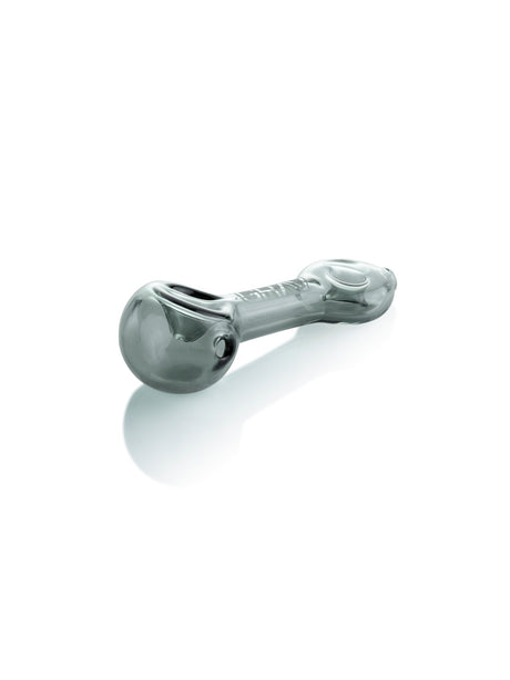 GRAV Mini Spoon Pipe in Amber, 3" Compact Borosilicate Glass, Angled Side View