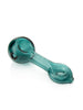 GRAV Mini Spoon Pipe in Lake Green, compact borosilicate glass hand pipe, side view on white background
