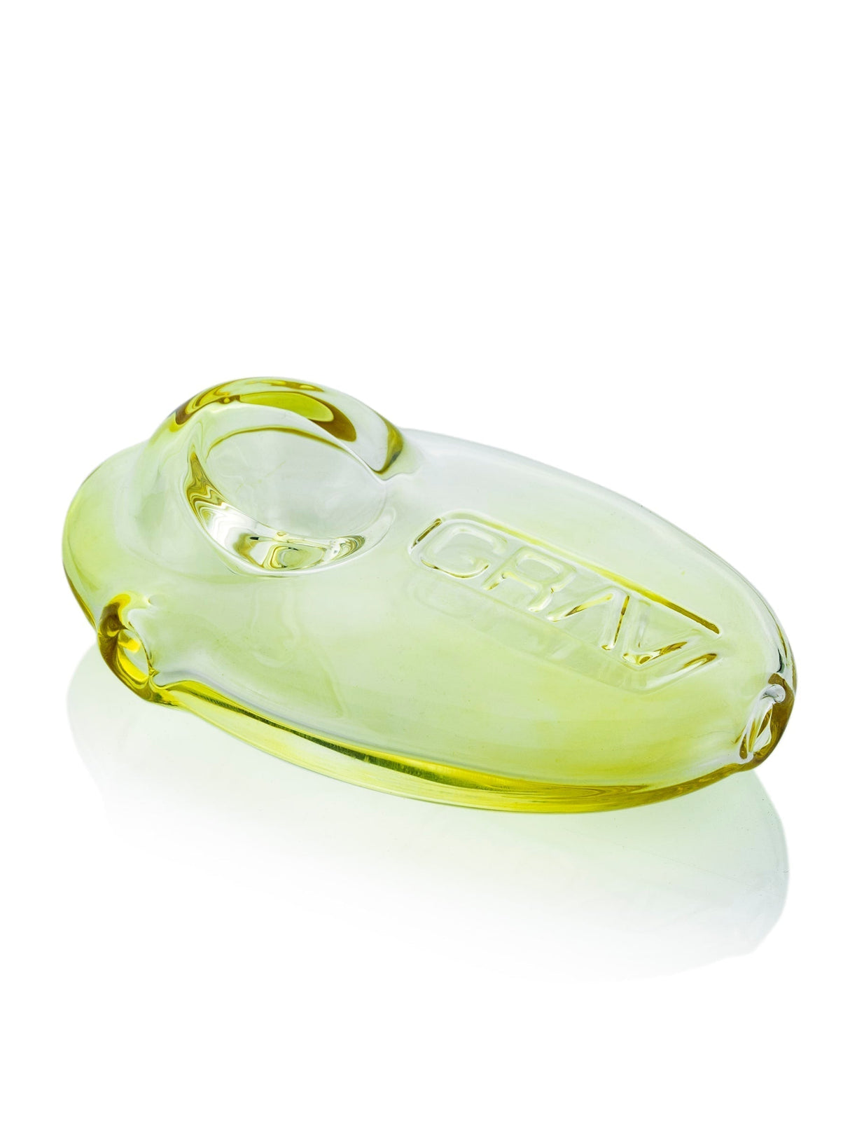 GRAV Pebble Spoon Hand Pipe in Amber, Compact and Ergonomic Design, Borosilicate Glass
