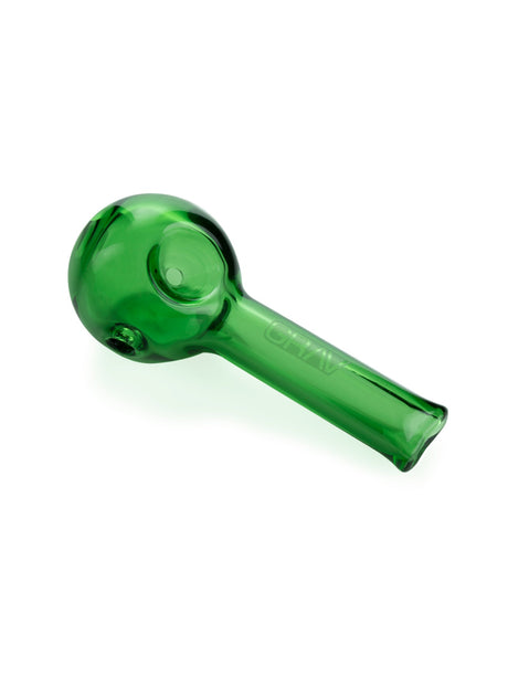 GRAV Pinch Spoon Hand Pipe in Green - Compact Borosilicate Glass - Top View