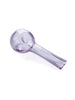 GRAV Pinch Spoon hand pipe in lavender, compact 3.25" borosilicate glass, side view on white background