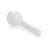 GRAV Pinch Spoon Pipe in White, Compact 3.25" Borosilicate Glass, Side View on Seamless White