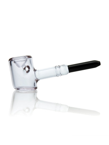 GRAV Poker Sherlock hand pipe, 6" borosilicate glass, side view on white background