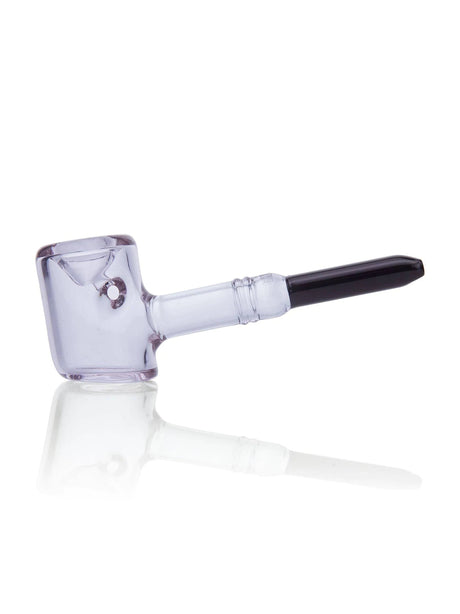 GRAV Poker Sherlock Hand Pipe in Lavender, 6" Borosilicate Glass, Angled Side View