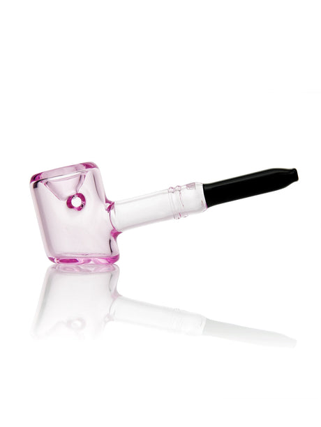 GRAV Poker Sherlock Hand Pipe in Pink - 6" Borosilicate Glass with Deep Bowl - Side View