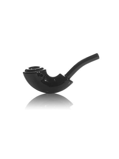 GRAV Rocker Sherlock Pipe in Black, 6.5" Borosilicate Glass, Side View on White Background