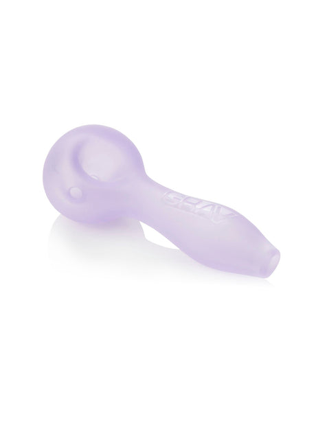 GRAV Sandblasted Spoon in Lavender - 4" Borosilicate Glass Hand Pipe, Front View