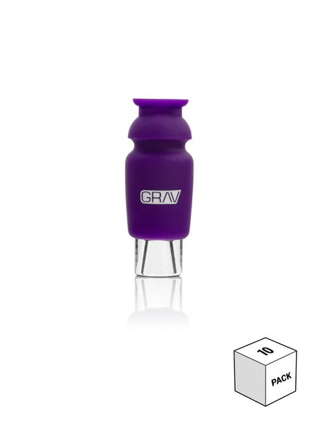 GRAV Silicone-capped Glass Crutch in Purple - 10 Pack, Front View on White Background