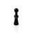 GRAV Small Bell Chillum in Black - Front View on White Background - Compact Borosilicate Glass Pipe