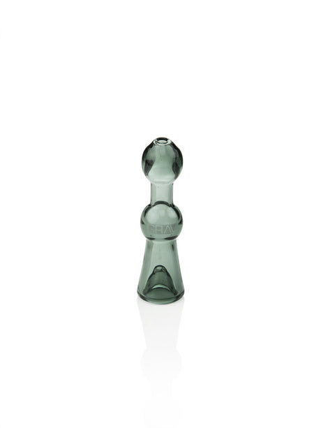 GRAV Small Bell Chillum in Smoke, Compact Borosilicate Glass Hand Pipe, Front View