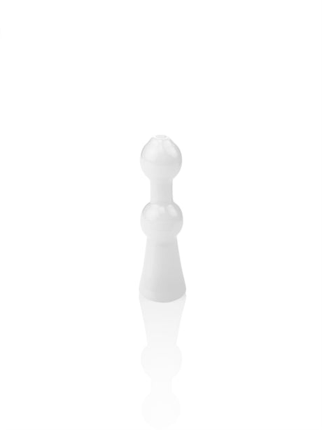 GRAV Small Bell Chillum in White, Compact 3" Hand Pipe, Borosilicate Glass, Front View