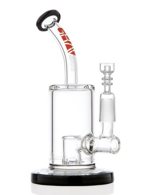 GRAV SPG Umbrella Perc Dab Rig with Black Accents, Titanium Nail, Front View