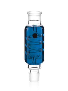 GRAV Stax Glycerin Coil in Blue for Bongs, 7" Height, Beaker Design, Front View on White Background