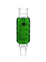 GRAV Stax Glycerin Coil in Green, 7" Borosilicate Glass Bong Part, Front View on White Background