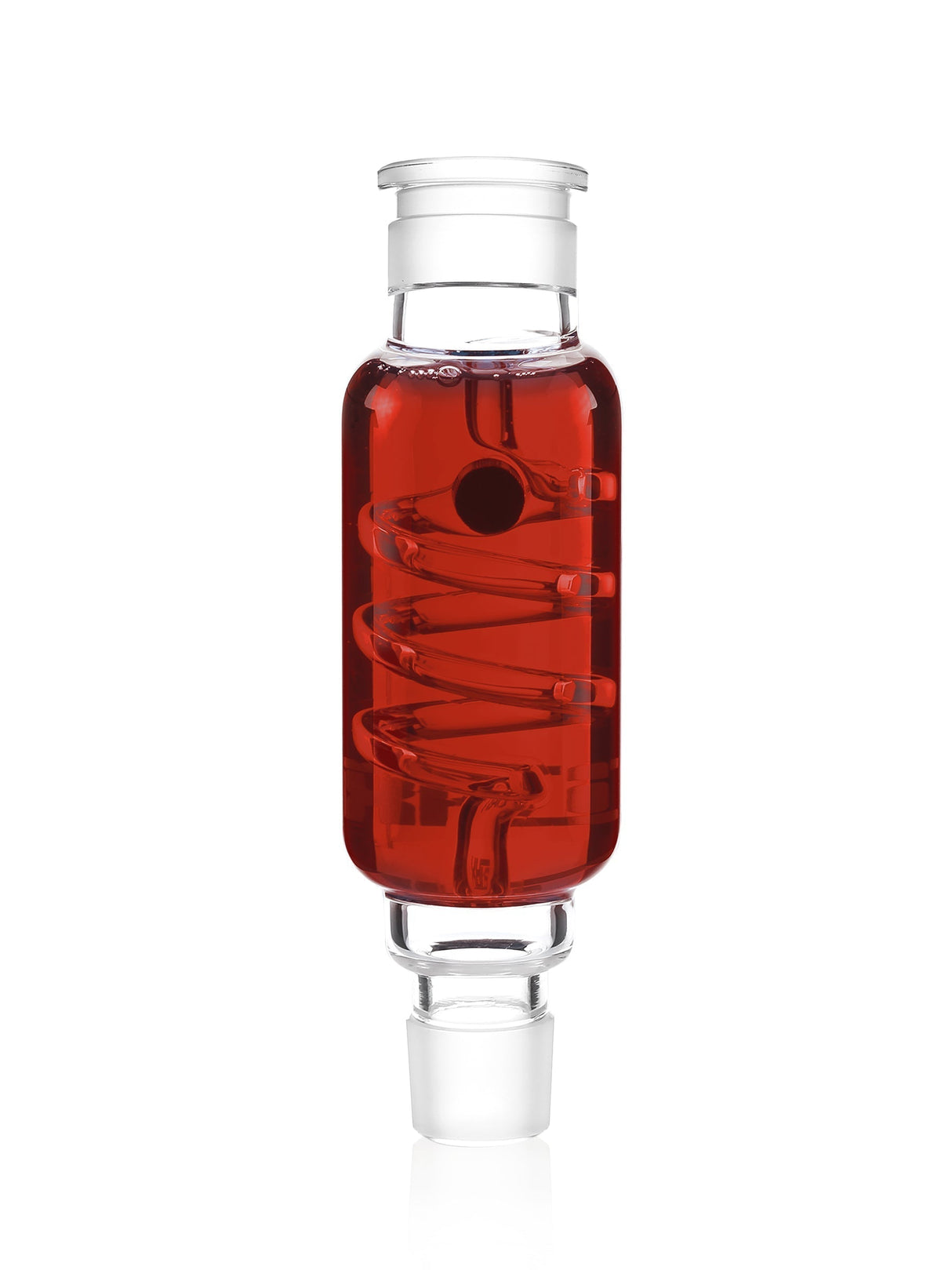 GRAV Stax Glycerin Coil in Red, 7" Borosilicate Glass Bong Part, Front View on White Background