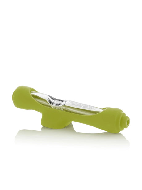 GRAV Steamroller Pipe with Avocado Green Silicone Skin, Portable 5" Length, for Dry Herbs