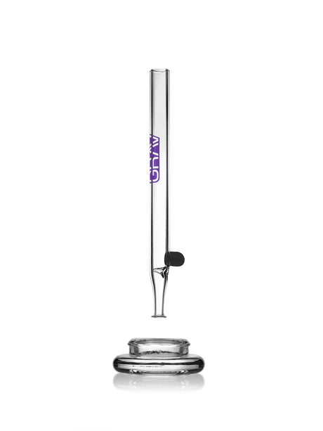 GRAV Vapor Straw & Dish in Purple - 7" Borosilicate Glass Dab Straw with Dish - Front View