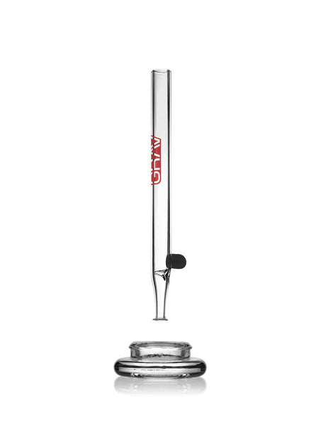 GRAV Vapor Straw & Dish in Red - Borosilicate Glass Dab Straw with Dish - Front View