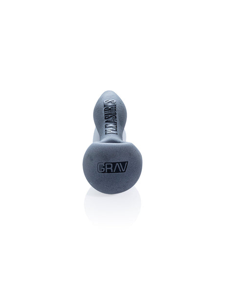GRAV Sandblasted Spoon Hand Pipe in Black, Front View on Seamless White Background