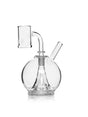 GRAV® Eclipse Rig in Clear - Front View with Quartz Banger and Compact Design