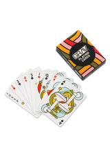 GRAV® Playing Cards fanned out next to packaging with colorful design