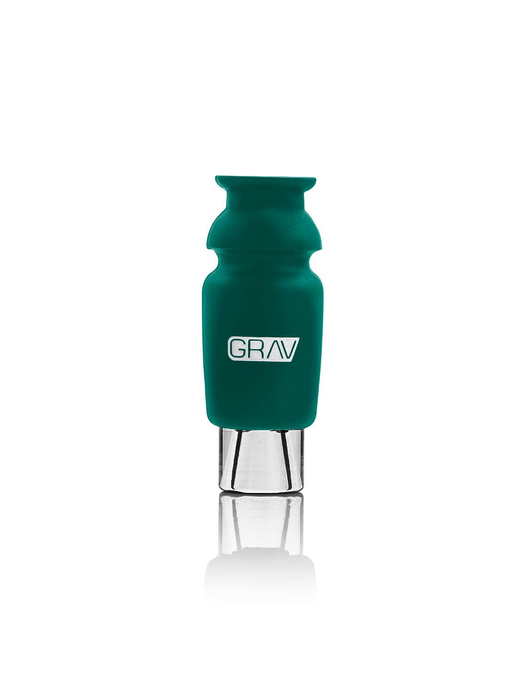 GRAV Silicone-Capped Glass Crutch in Green - Front View on White Background