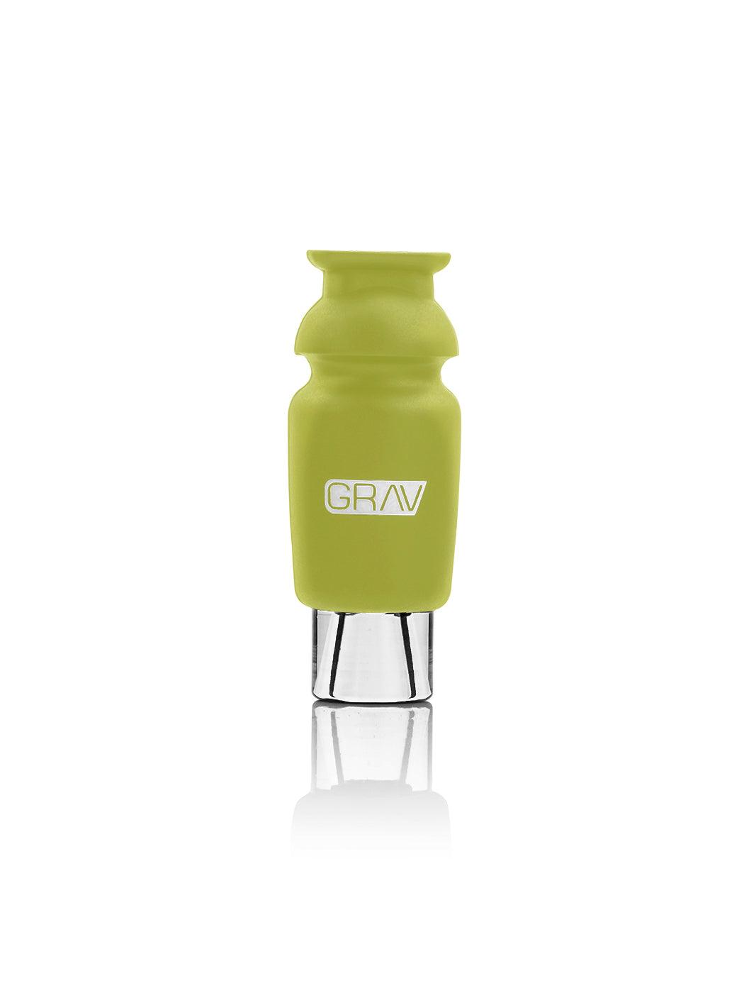 GRAV Silicone-Capped Glass Crutch Hand Pipe in Lime Green - Front View