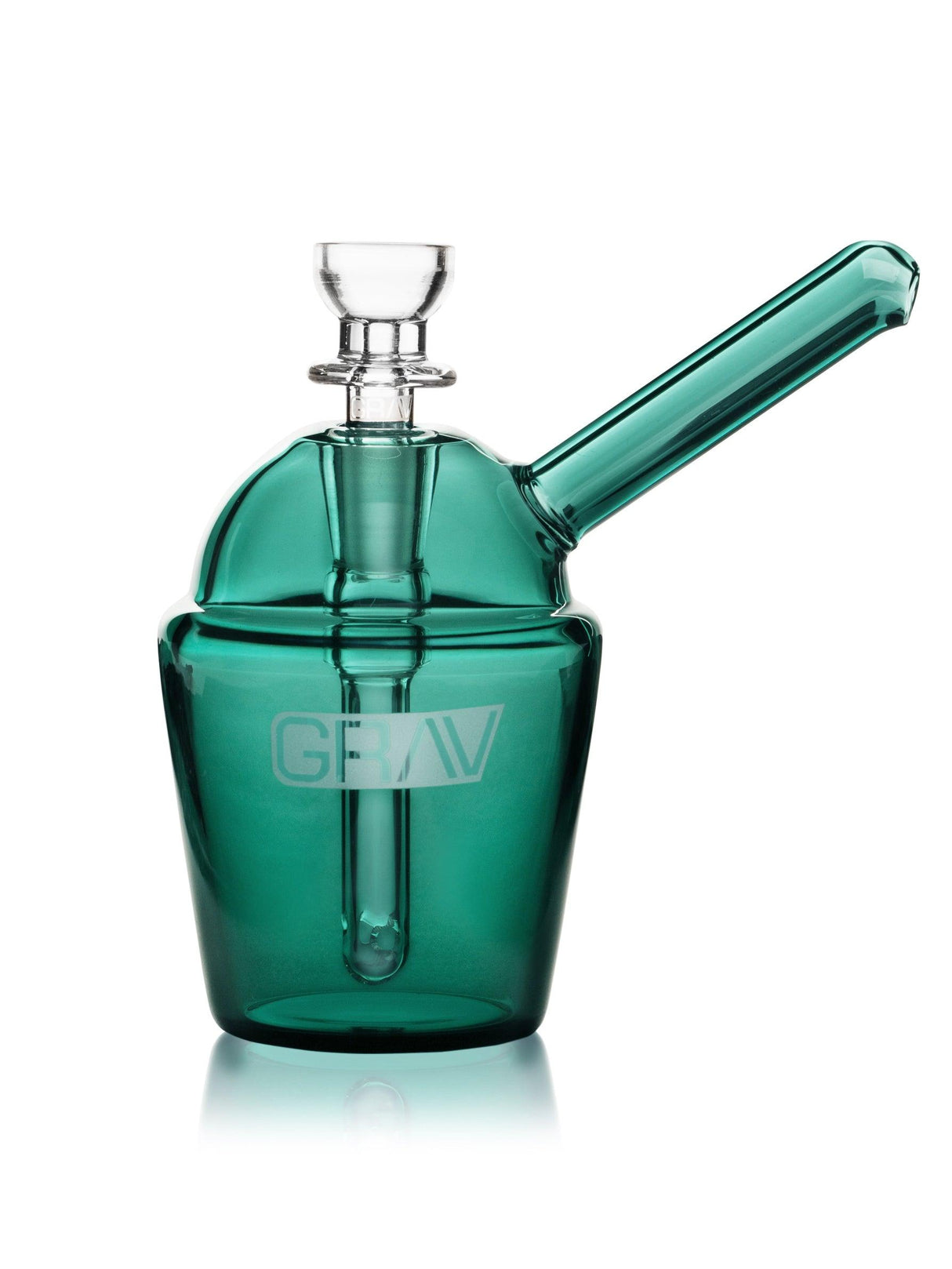 GRAV Slush Cup Pocket Bubbler in Teal - Front View with Transparent Glass