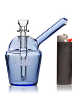GRAV® Slush Cup Pocket Bubbler in Blue - Front View with Lighter for Scale