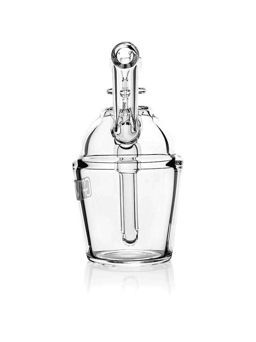 GRAV Slush Cup Pocket Bubbler in Clear Glass - Front View on White Background