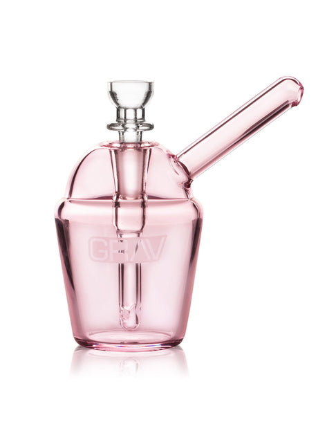 GRAV® Slush Cup Pocket Bubbler in Pink - Front View on White Background