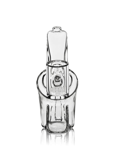 GRAV® Wedge Bubbler Rig in Clear - Compact Dab Rig with Smooth Hits - Front View