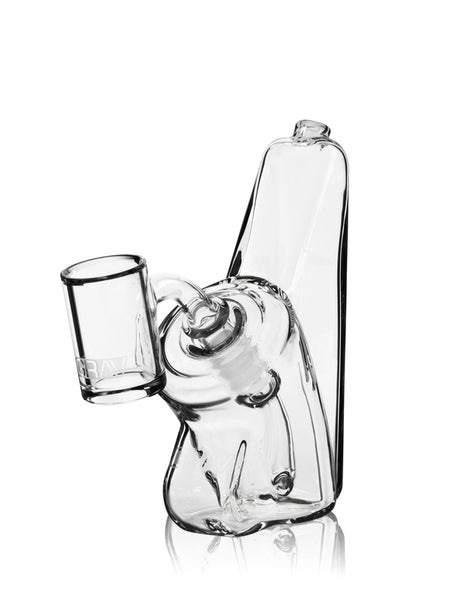 GRAV® Wedge Bubbler Rig in Clear - Angled Side View with Transparent Glass