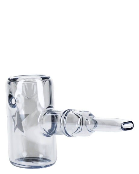Compact Gray X-Chrome Fumed Sherlock Pipe, 5in, for Dry Herbs - Side View