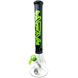 AFM 18" Neon Lights Sleeve Glass Beaker Bong in Lime with 14mm Bowl - Front View